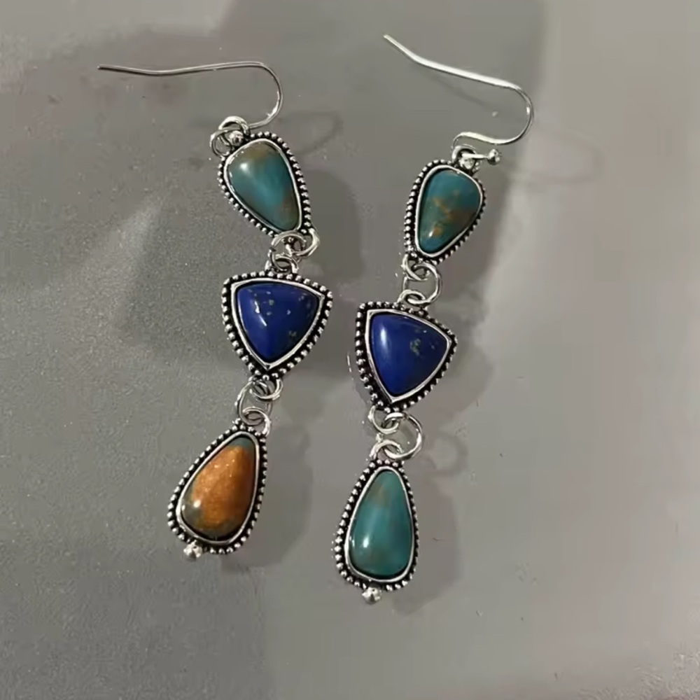 Natural Stones Drop Earrings - Picture 2 of 5